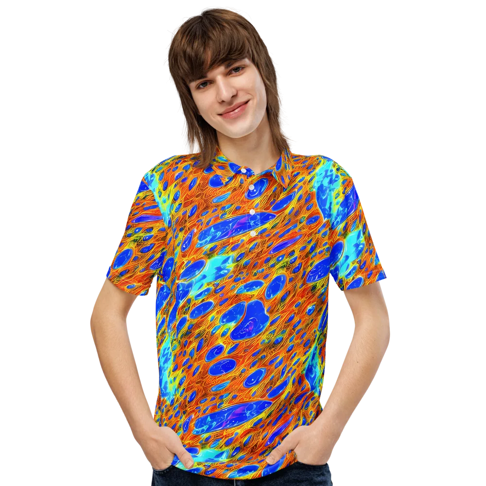 Bluefire Veins on Men's Slim Fit Polo Shirt — Front