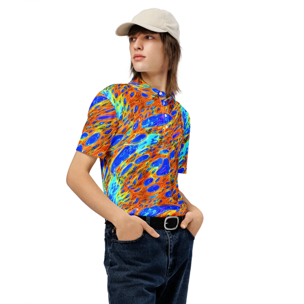 Bluefire Veins on Men's Slim Fit Polo Shirt — Right Front