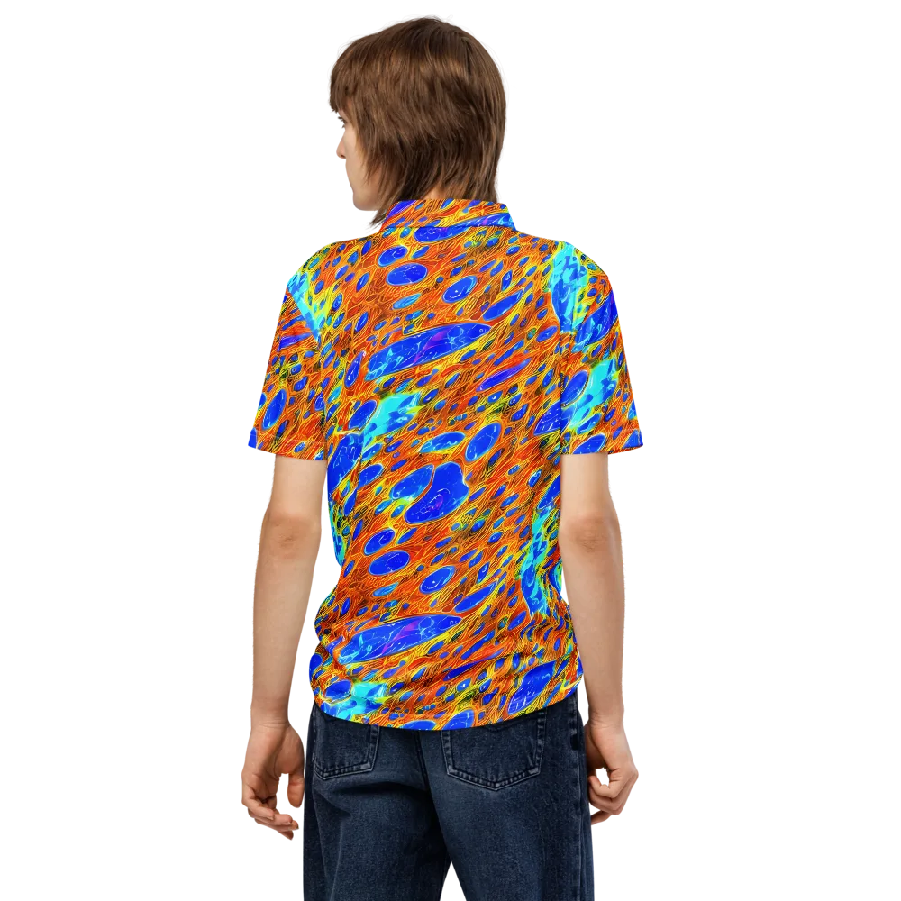 Bluefire Veins on Men's Slim Fit Polo Shirt — Back