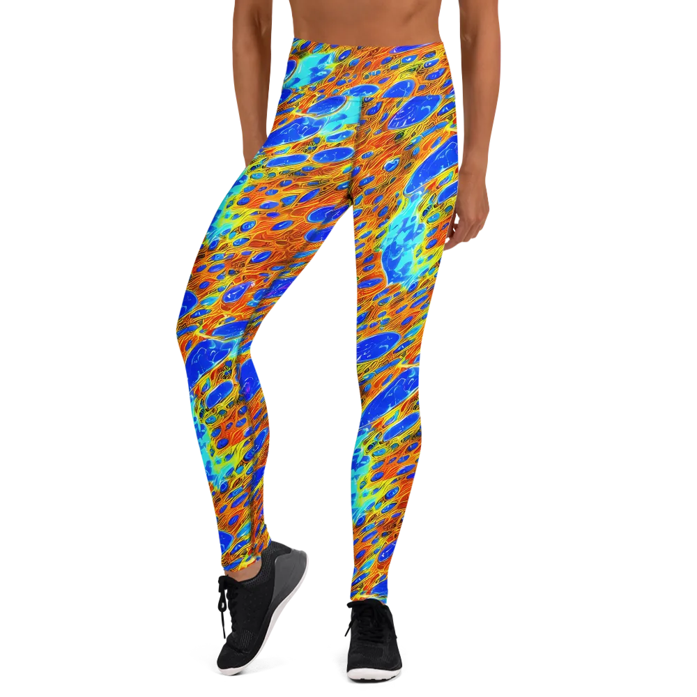 Bluefire Veins on Yoga Leggings — Front