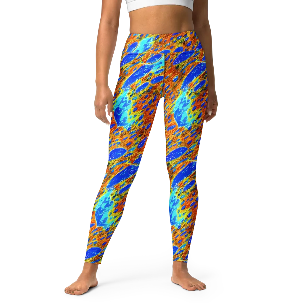 Bluefire Veins on Yoga Leggings — Front