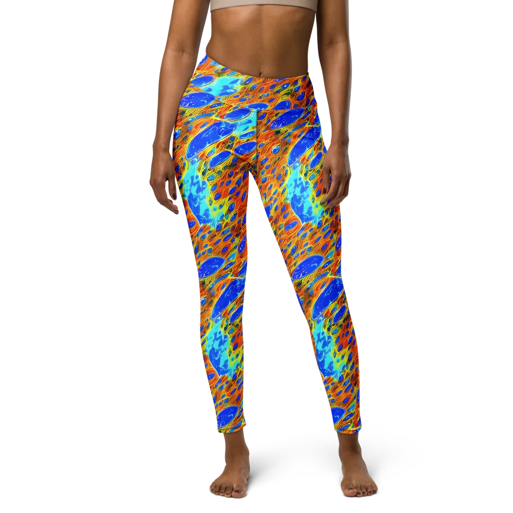 Bluefire Veins on Yoga Leggings — Front