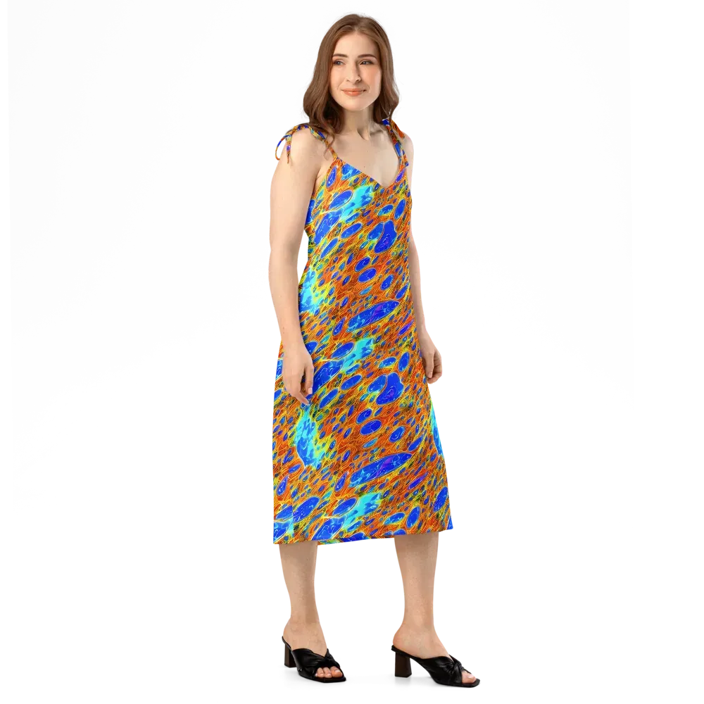 Bluefire Veins on Slip Dress — Right Front