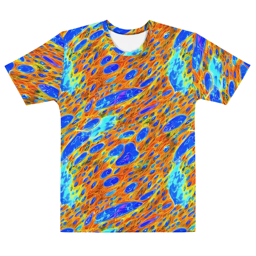 Bluefire Veins on Men's Cotton Crew Neck T-Shirt — Front