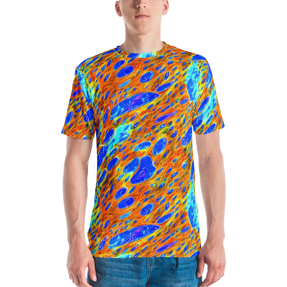 Bluefire Veins on Men's Crew Neck T-Shirt — Front