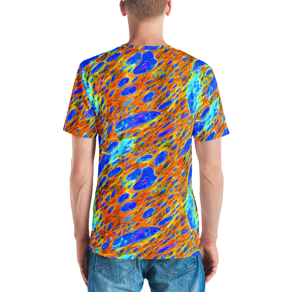 Bluefire Veins on Men's Crew Neck T-Shirt — Back