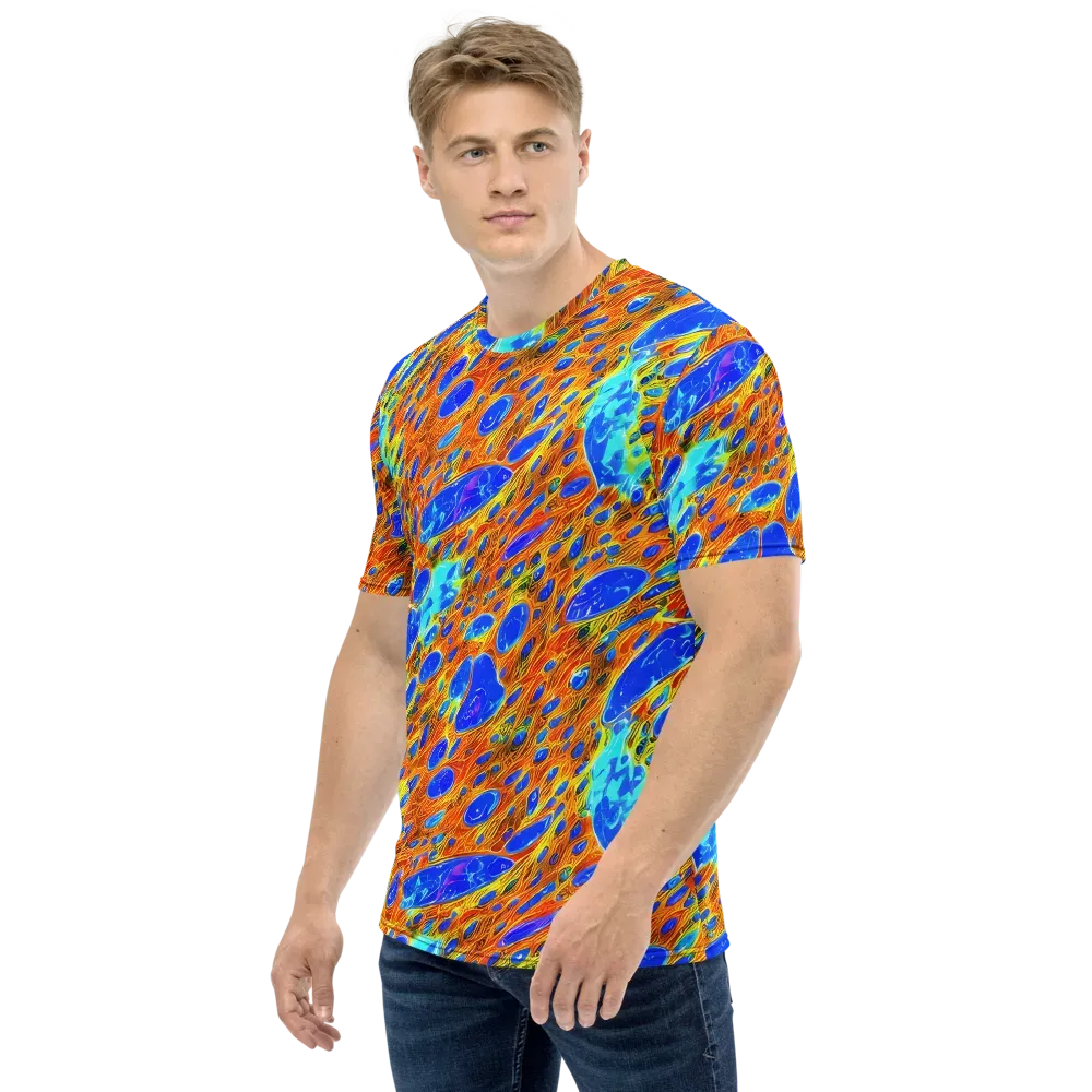 Bluefire Veins on Men's Crew Neck T-Shirt — Left