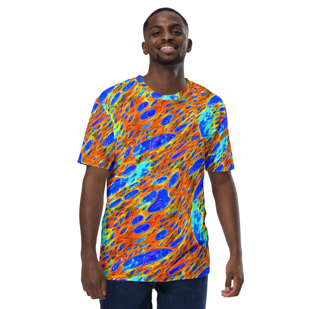 Bluefire Veins on Men's Crew Neck T-Shirt — Front