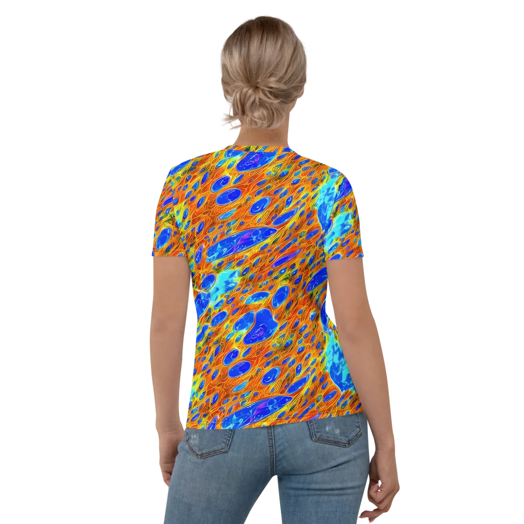 Bluefire Veins on Women's Crew Neck T-Shirt — Back