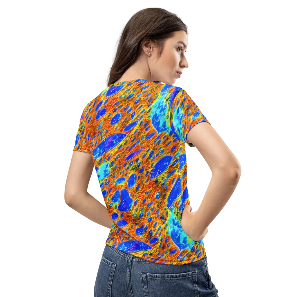 Bluefire Veins on Women's Crew Neck T-Shirt — Back