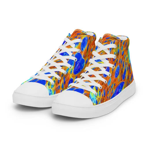Bluefire Veins on a Women's High Top Canvas Shoes