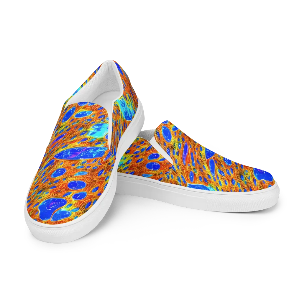 Bluefire Veins on Men's Slip-On Canvas Shoes — Left Front