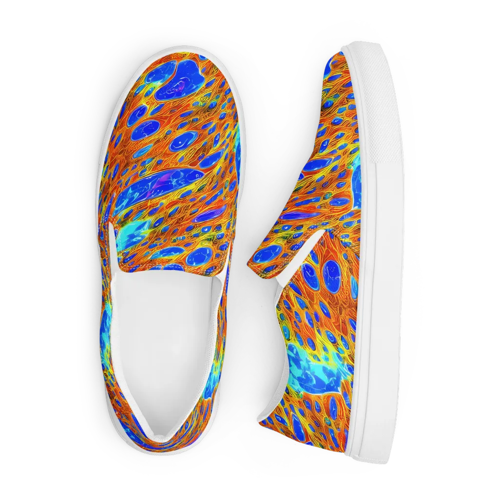 Bluefire Veins on Men's Slip-On Canvas Shoes — Front