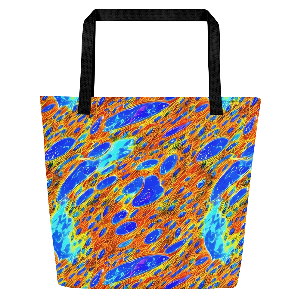 Bluefire Veins on Large Tote Bag W/ Pocket — Front