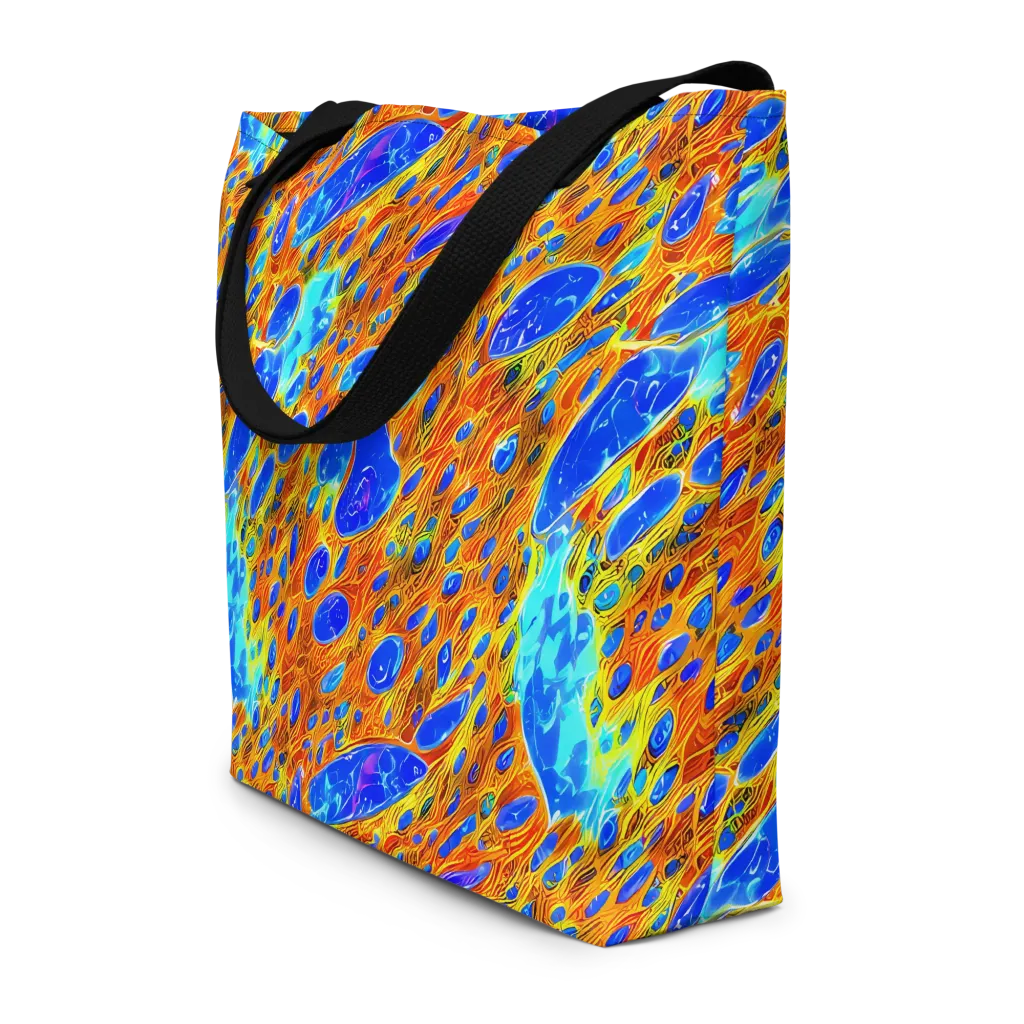 Bluefire Veins on Large Tote Bag W/ Pocket — Front