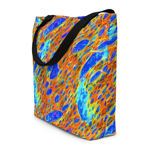 Bluefire Veins on a Large Tote Bag W/ Pocket