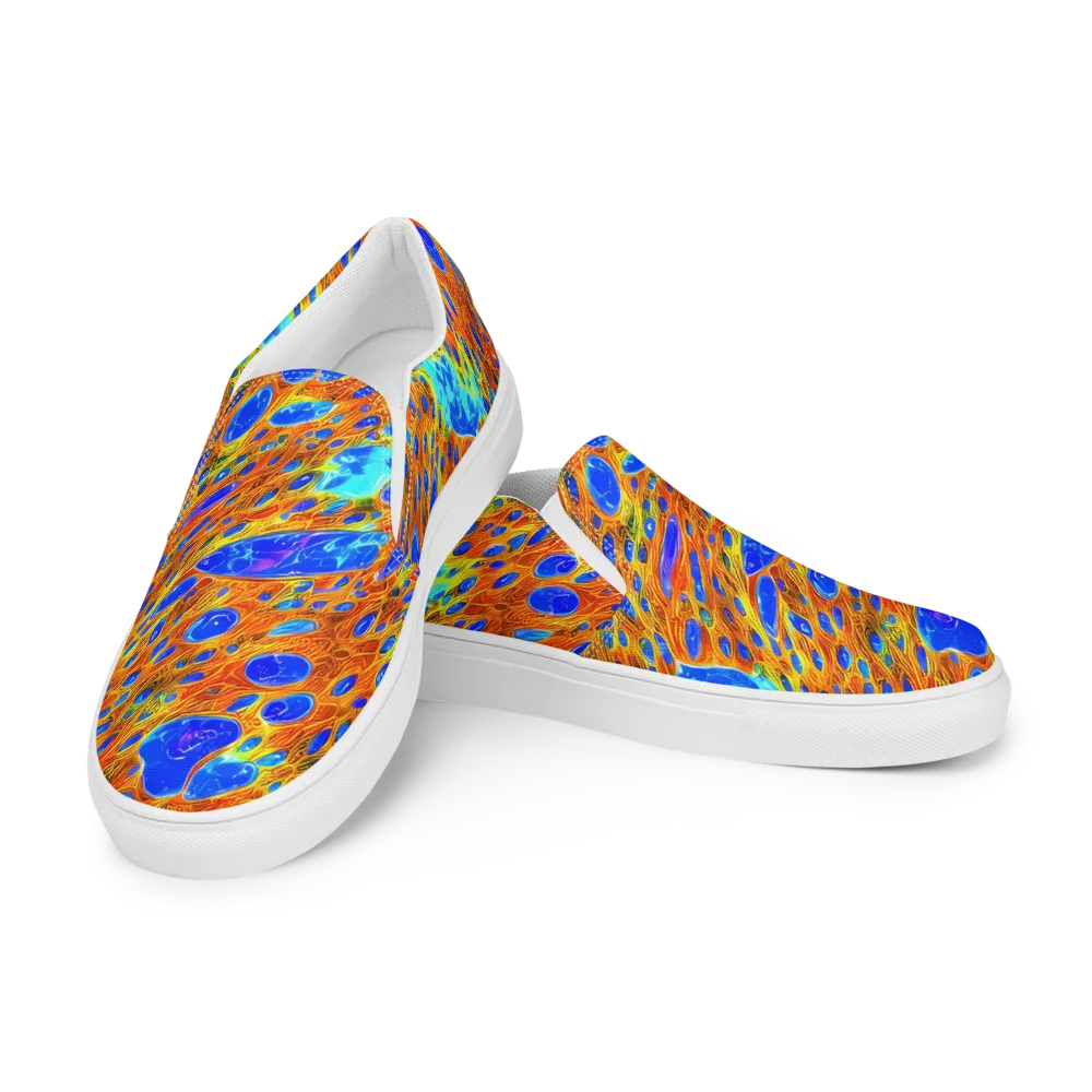 Bluefire Veins on Women's Slip-On Canvas Shoes — Left Front