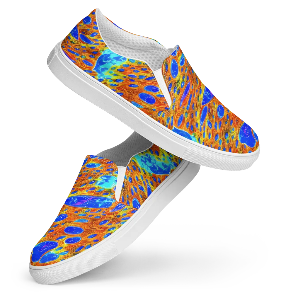 Bluefire Veins on Women's Slip-On Canvas Shoes — Front