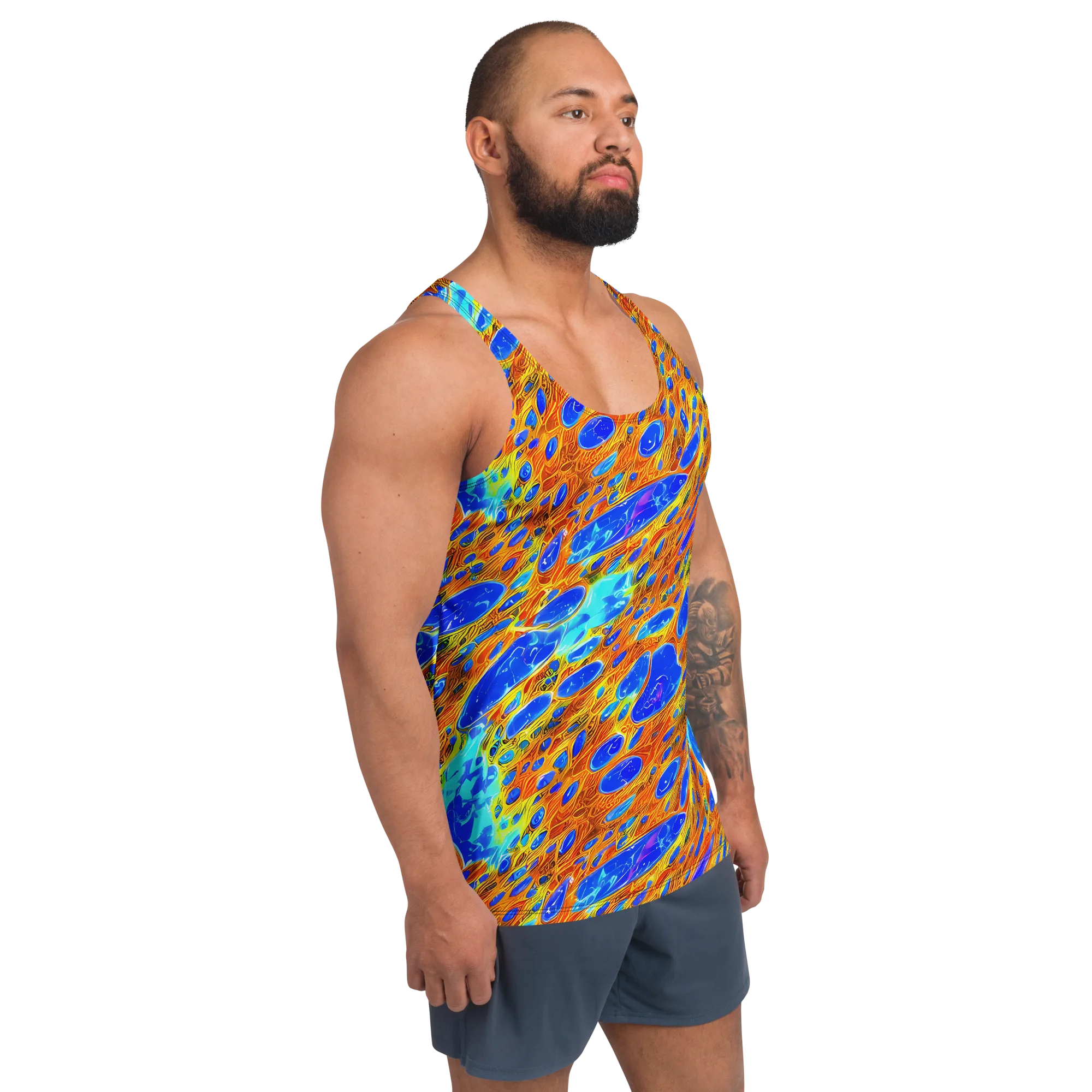 Bluefire Veins on Men's Tank Top — Right Front
