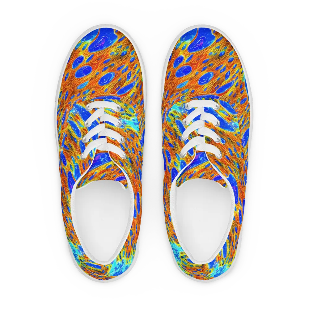 Bluefire Veins on Men's Lace-Up Canvas Shoes — Front
