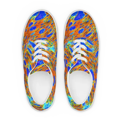 Bluefire Veins on a Men's Lace-Up Canvas Shoes
