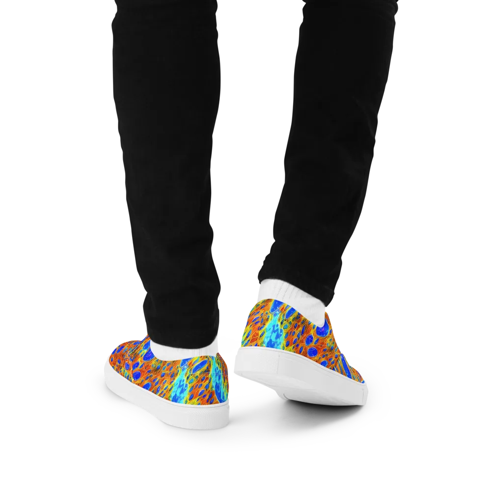 Bluefire Veins on Men's Lace-Up Canvas Shoes — Back