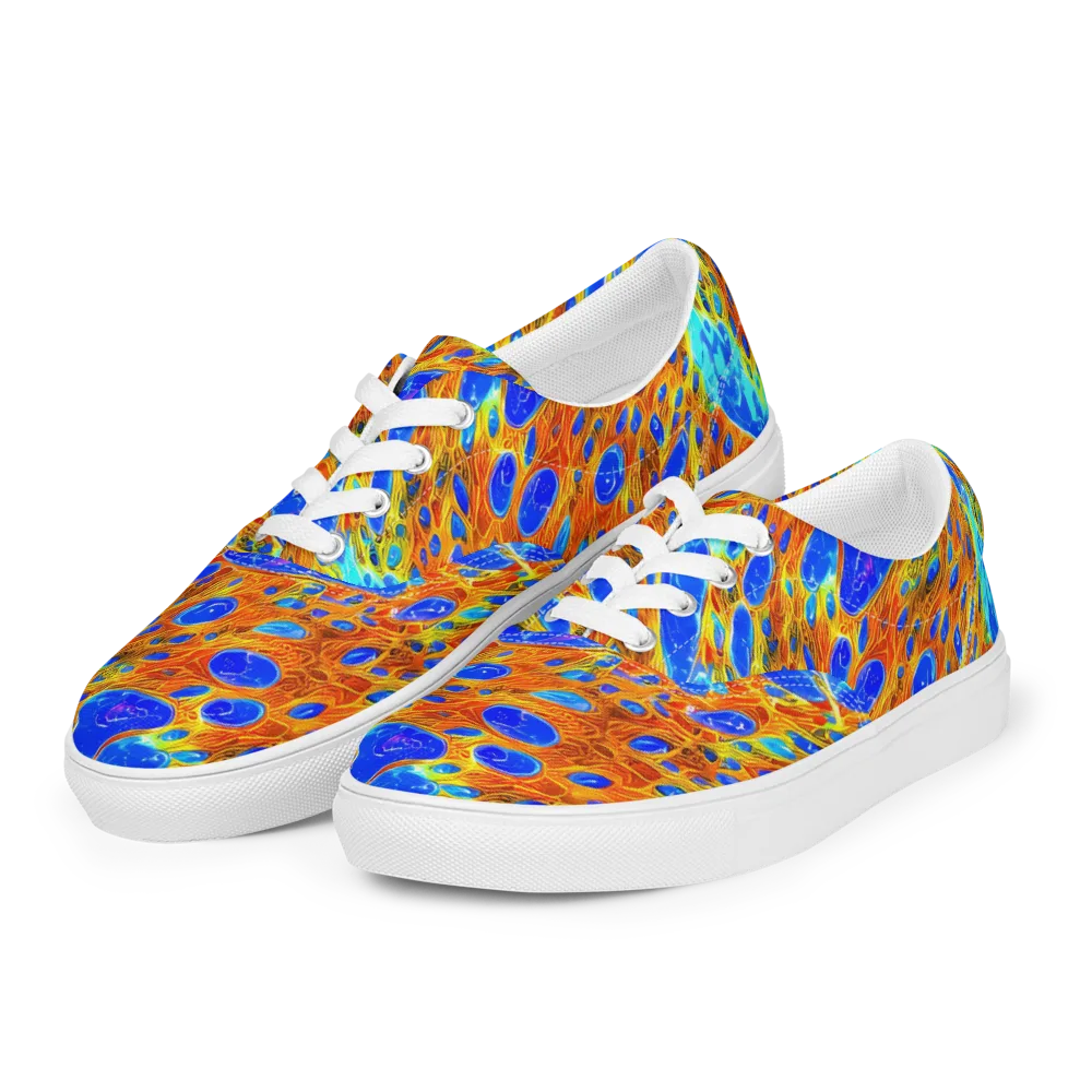 Bluefire Veins on Men's Lace-Up Canvas Shoes — Left Front
