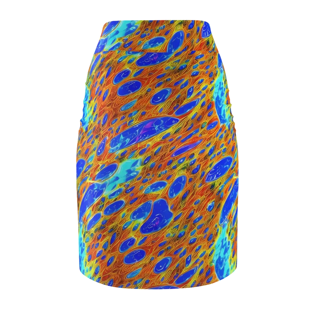 Bluefire Veins on Pencil Skirt — Back