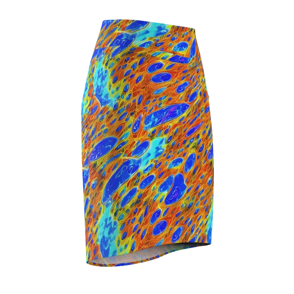 Bluefire Veins on Pencil Skirt — Front Side