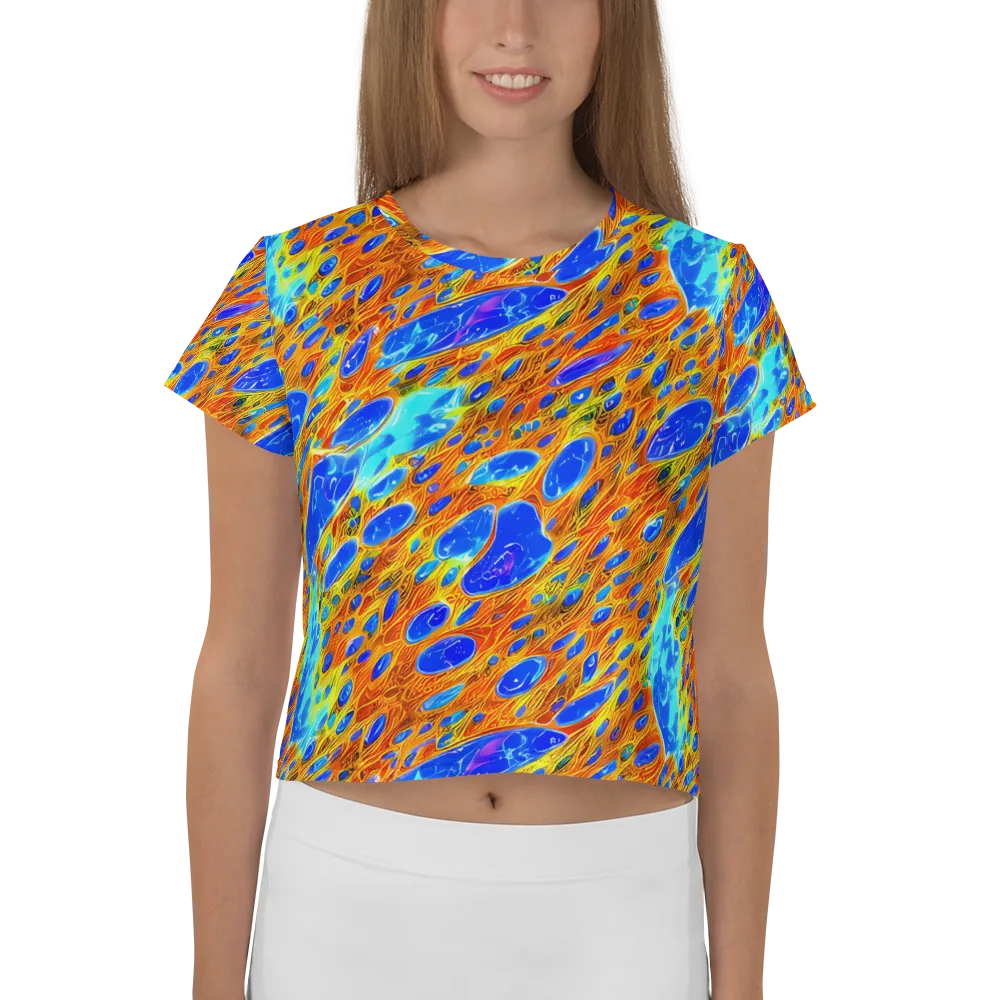 Bluefire Veins on Crop Tee — Front