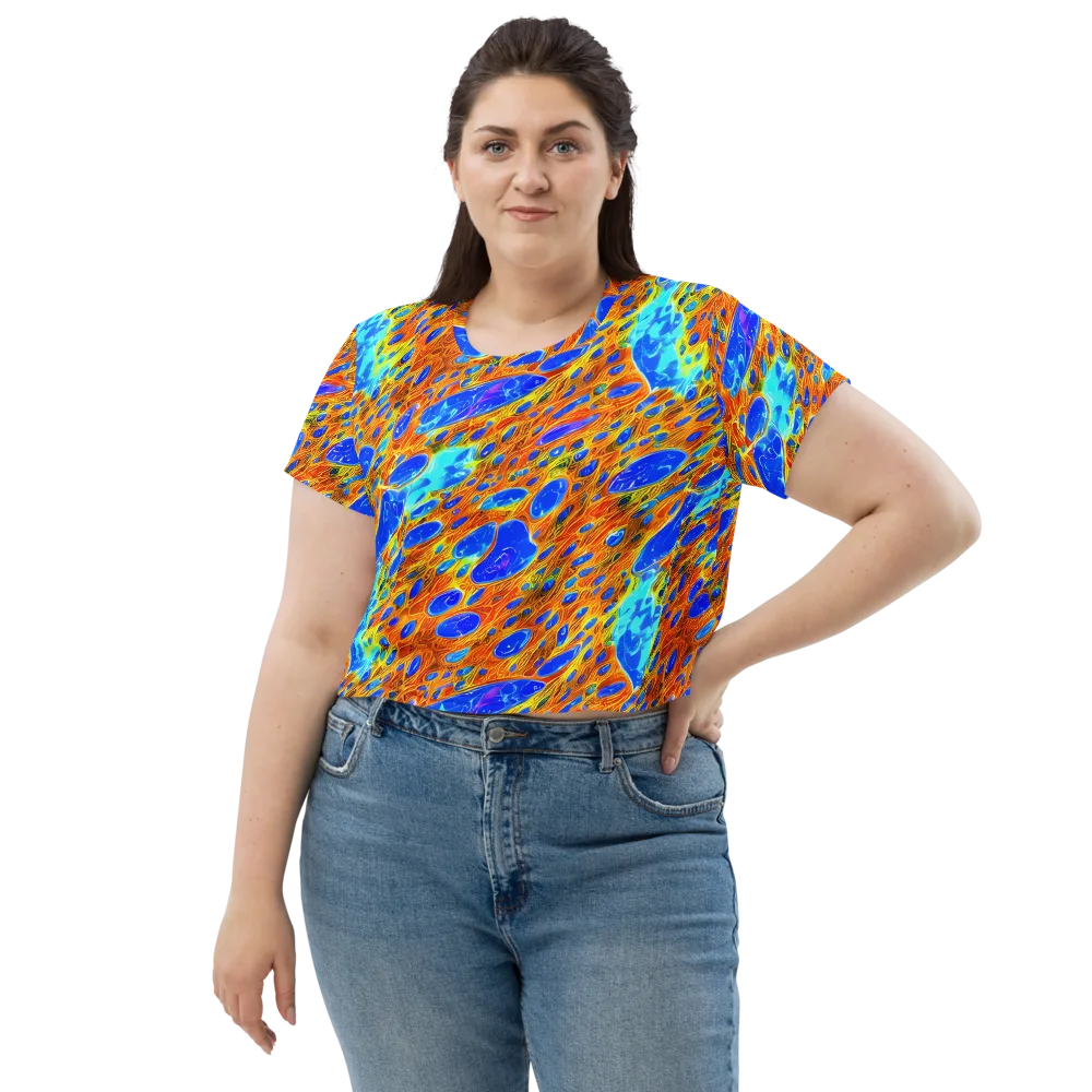 Bluefire Veins on Crop Tee — Front