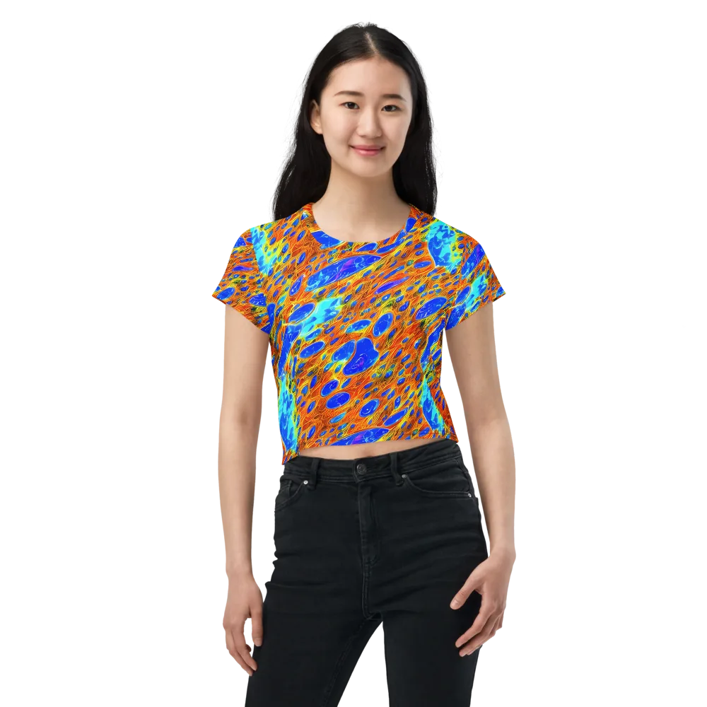 Bluefire Veins on Crop Tee — Front