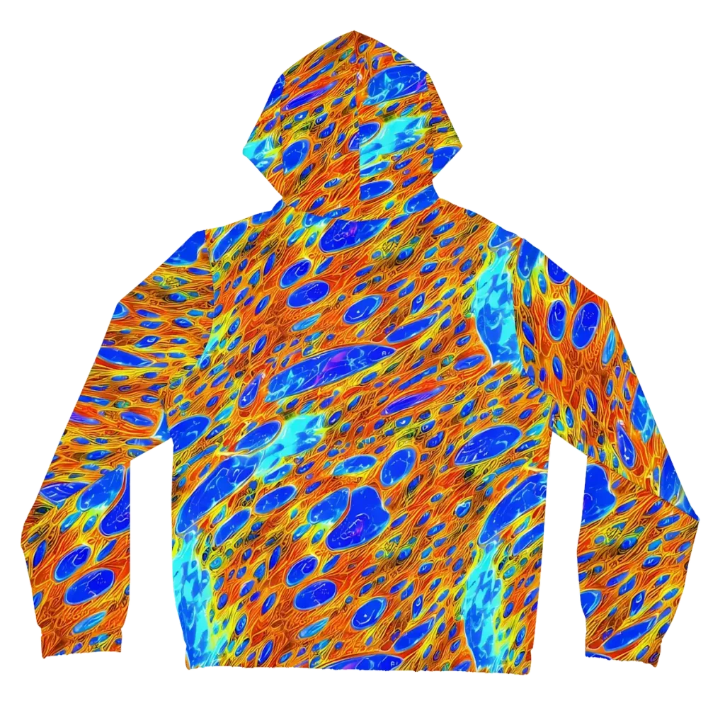 Bluefire Veins on Women's Full-Zip Hoodie — Back