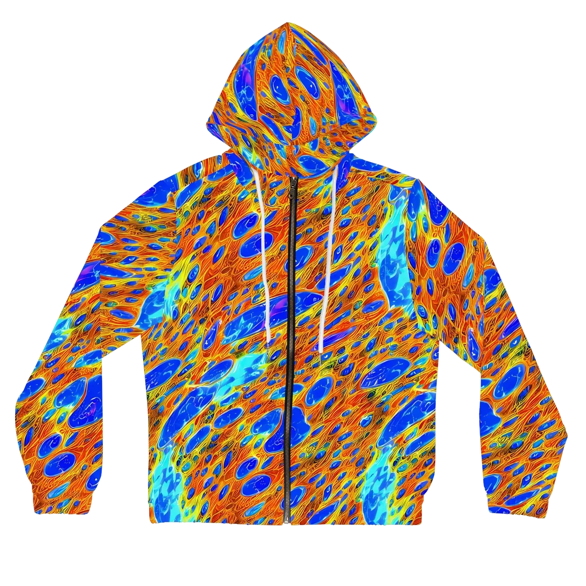 Bluefire Veins on Women's Full-Zip Hoodie — Front