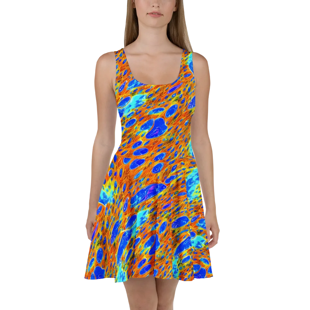 Bluefire Veins on Skater Dress — Front