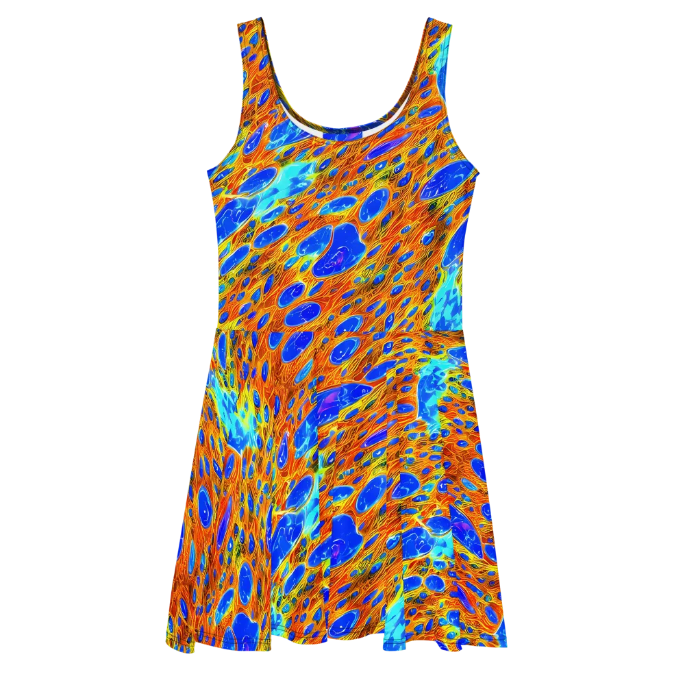 Bluefire Veins on Skater Dress — Front