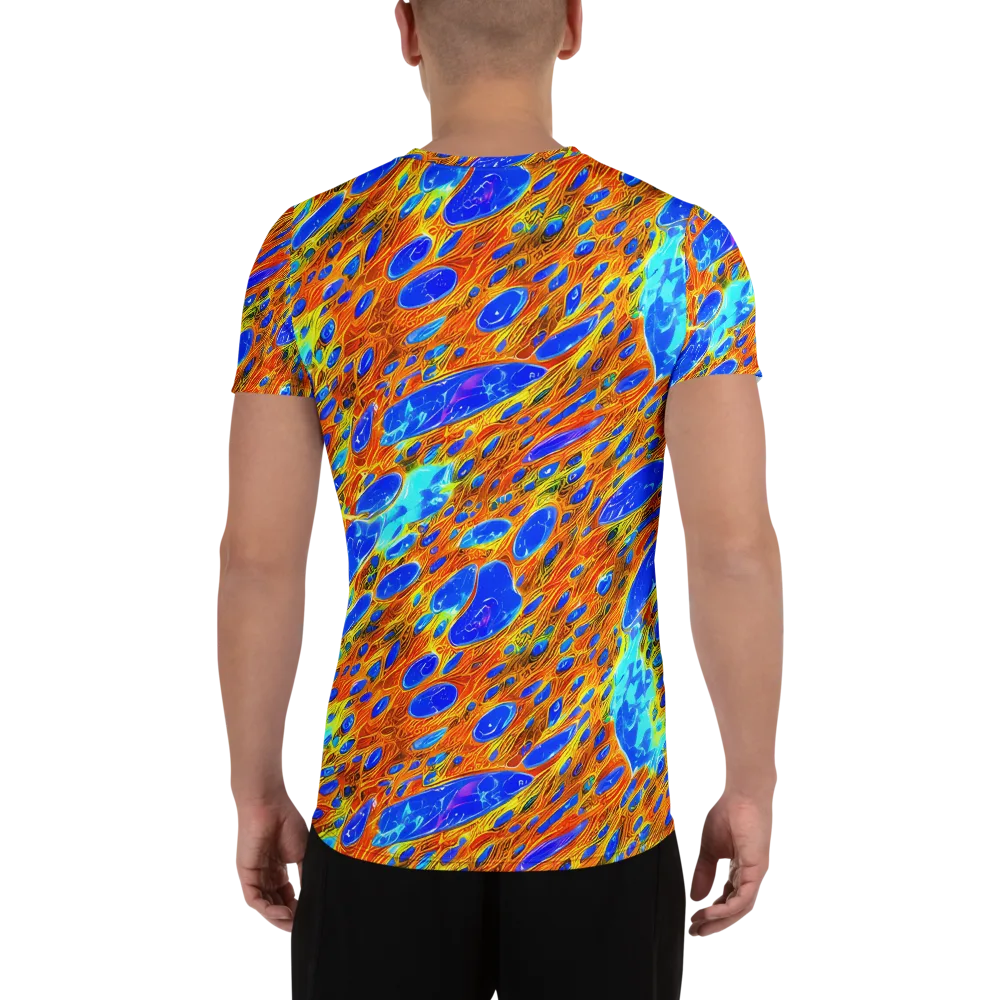 Bluefire Veins on Men's Athletic T-Shirt — Back