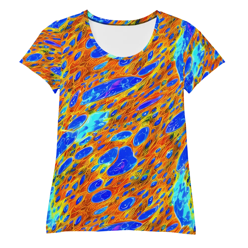 Bluefire Veins on Women's Athletic T-Shirt — Front
