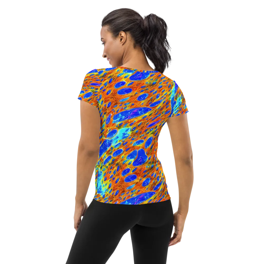 Bluefire Veins on Women's Athletic T-Shirt — Back