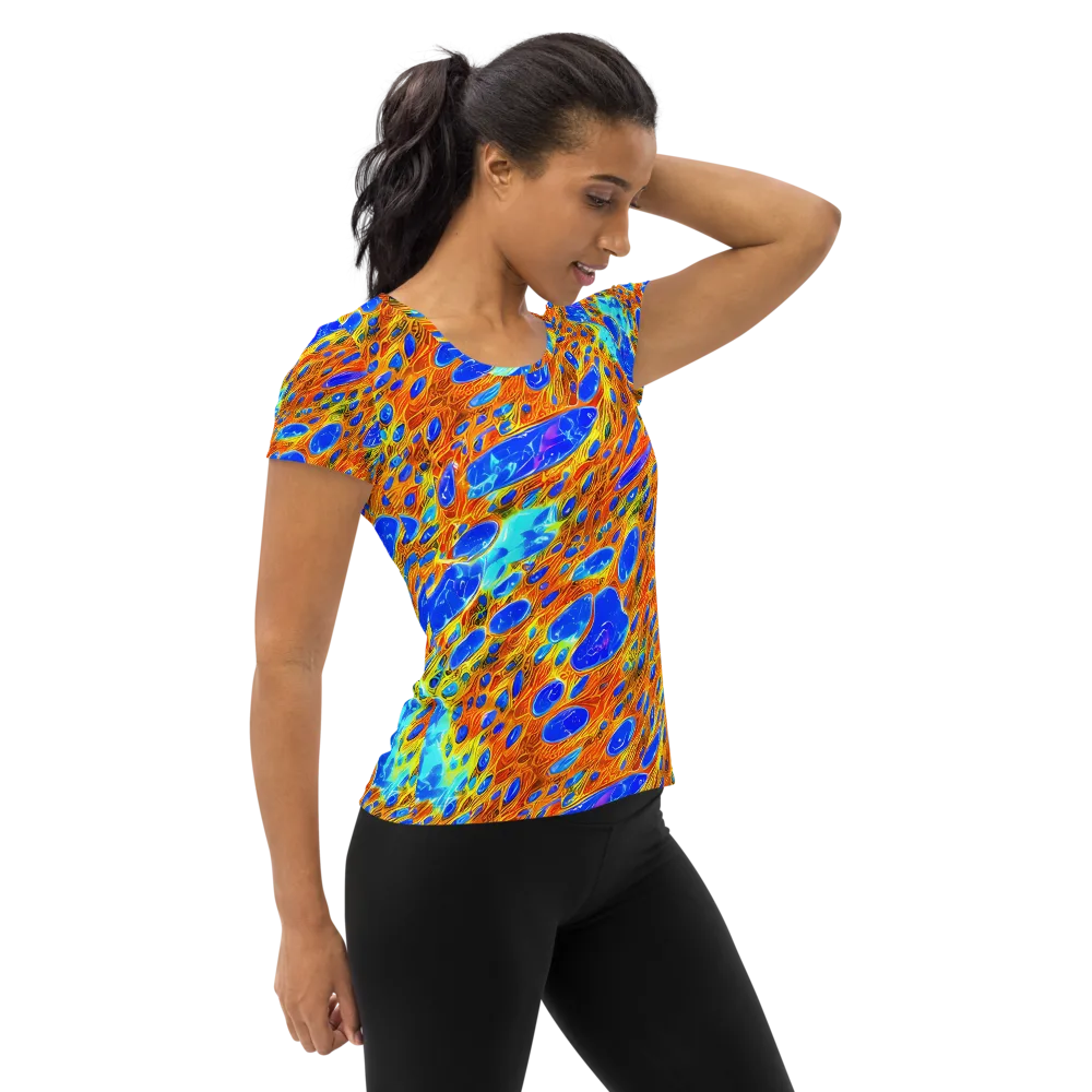 Bluefire Veins on Women's Athletic T-Shirt — Right