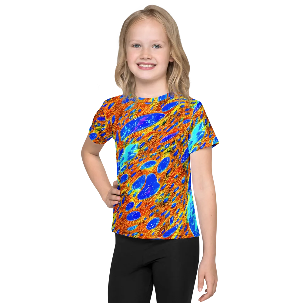 Bluefire Veins on Kids Crew Neck T-Shirt — Front