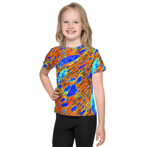 Bluefire Veins on a Kids Crew Neck T-Shirt
