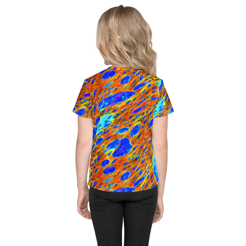 Bluefire Veins on Kids Crew Neck T-Shirt — Back