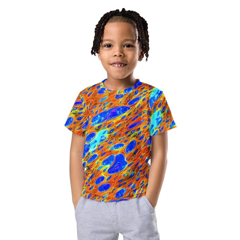 Bluefire Veins on Kids Crew Neck T-Shirt — Front