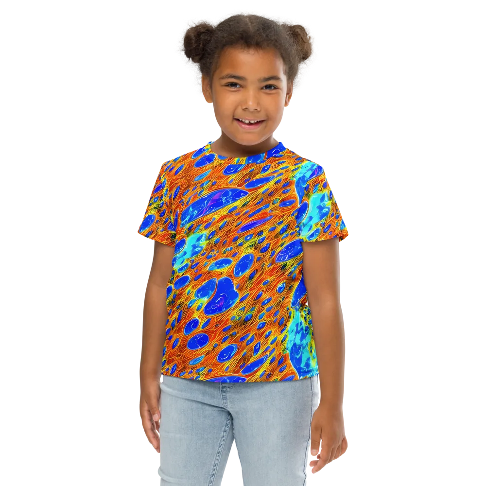 Bluefire Veins on Kids Crew Neck T-Shirt — Front