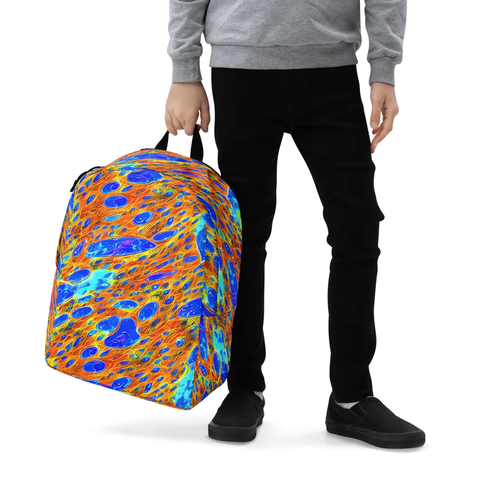Bluefire Veins on Minimalist Backpack — Zoomed-in