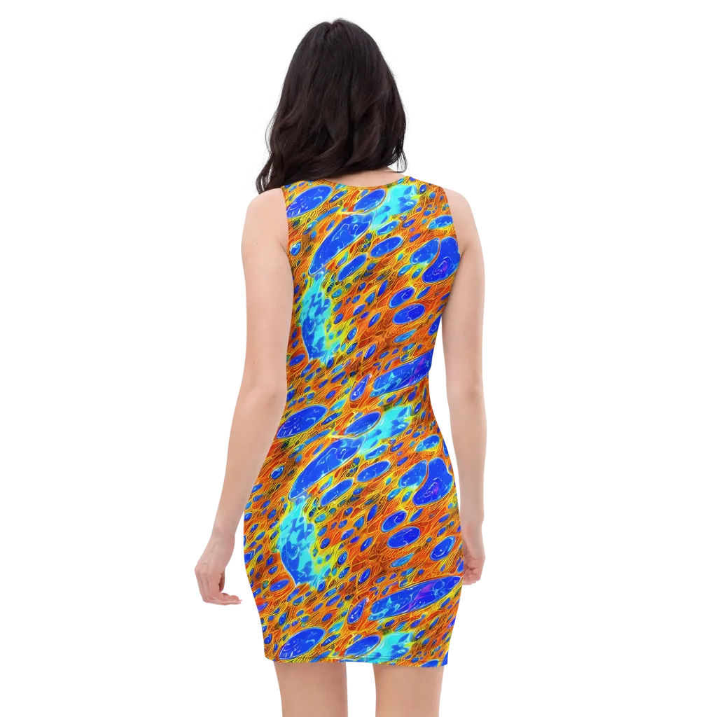 Bluefire Veins on Bodycon Dress — Back
