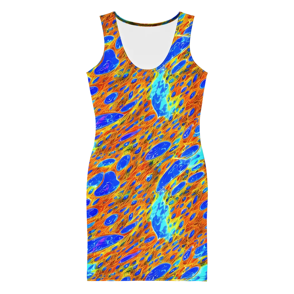 Bluefire Veins on Bodycon Dress — Front
