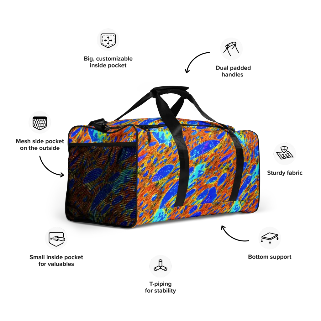 Bluefire Veins on Duffle Bag — Right Front