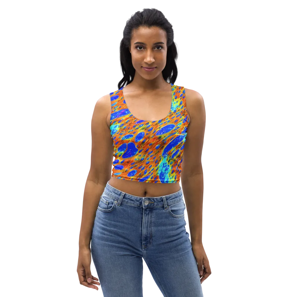 Bluefire Veins on Crop Top — Front